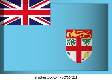 An Illustrated Rectangular 3D Flag for the Country of Fiji