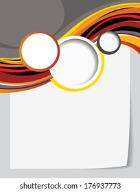 Illustrated red and black layout with abstraction. Magazine cover, business brochure template.