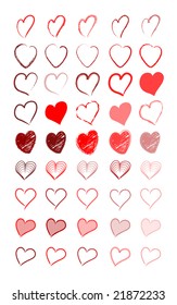 corazones rojos ilustrados