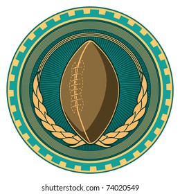 Illustrated retro american football badge. Vector illustration.