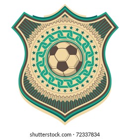 Illustrated retro football crest. Vector illustration.