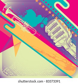 Illustrated retro layout. Vector illustration.