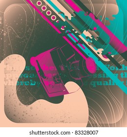 Illustrated retro poster. Vector illustration.