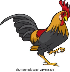 Illustrated Rooster. Vector file. 