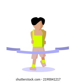 Illustrated rtwork Of Marathon Runner, Single People