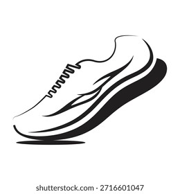 Illustrated running shoe isolated on transparent background, isolated on white background, Vector, illustration