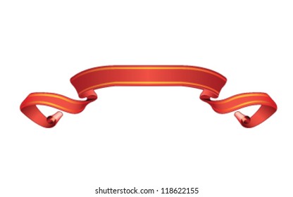 Illustrated scroll banner on white background