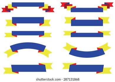 Illustrated Set of Banners on a White Background