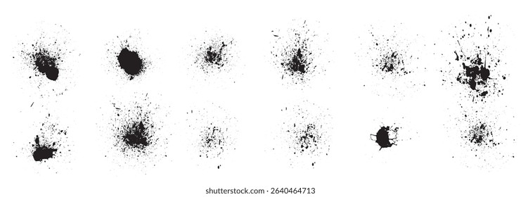 illustrated set handmade liquid splatter