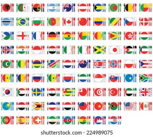 An Illustrated Set of World Flags