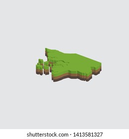 Illustrated Shape of Guinea Bissau