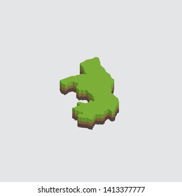 Illustrated Shape of Republic of the Congo