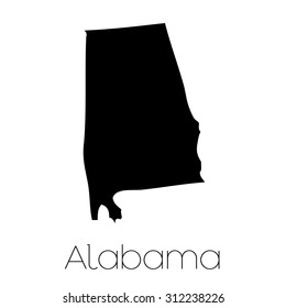 An Illustrated Shape of the State of Alabama