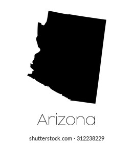 An Illustrated Shape of the State of Arizona