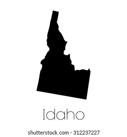 An Illustrated Shape of the State of Idaho