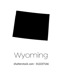 An Illustrated Shape of the State of Wyoming