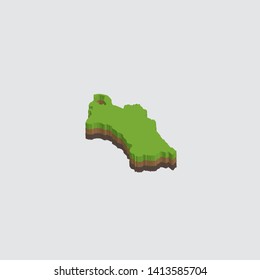 An Illustrated Shape of Turkmenistan