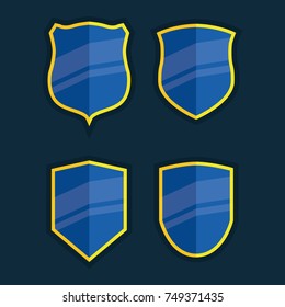 Illustrated shield banners. Icon, symbol for banner - communicate protection, safety and else.