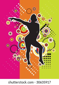 Illustrated silhouette of colors design, colorful background.