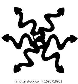 Illustrated silhouette of a symbol snake