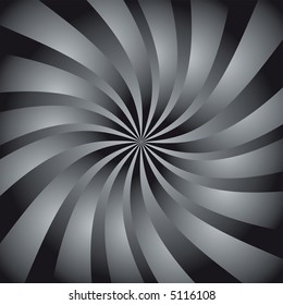 Illustrated silver background with a swirling twisting design in a seventies style