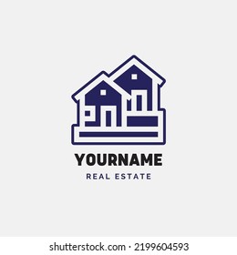 
Plantilla de logotipo inmobiliario simple ilustrada