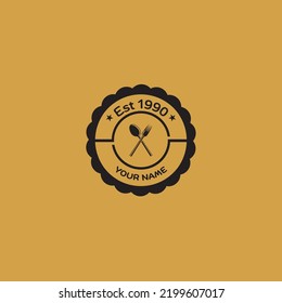 Plantilla de logotipo de restaurante sencillo ilustrado