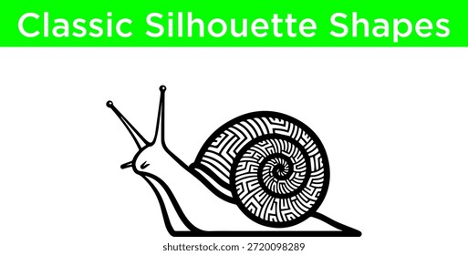 Silhueta de caracol ilustrada Vetor Branco Fundo