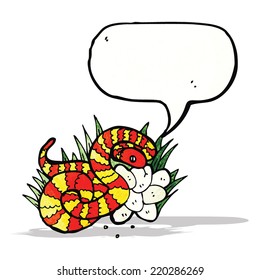 illustrated snake on nest of eggs