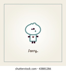 Illustrated Sorry Card With 