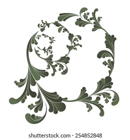 Illustrated spiral floral art vector
