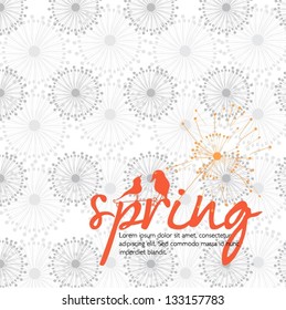 illustrated spring background for your greeting card - vector illustration