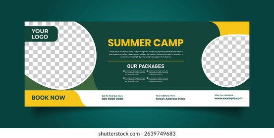 Illustrated Summer Camp Banner Template for Youth Events