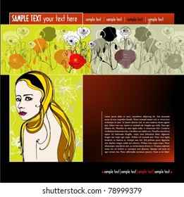 illustrated summer web template - vector illustration