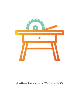 Illustrated table saw on White backdrop ideal for woodworking