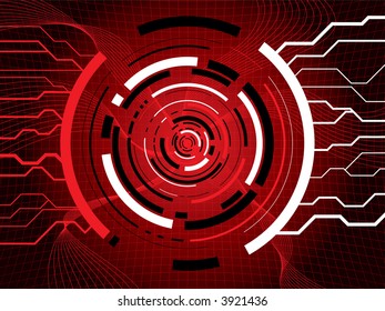 Illustrated technical background showing internet information passing thru a network portal