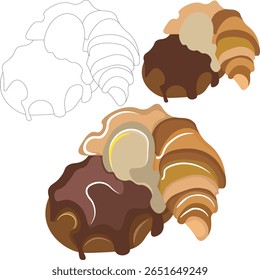 Illustrated tiers forming a cake.