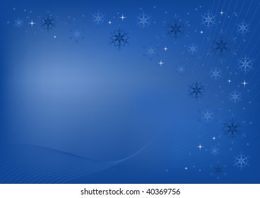 illustrated vector abstract snowflakes background