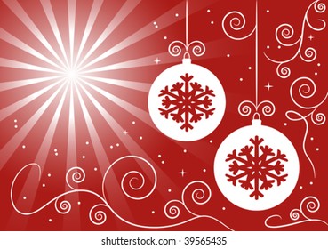 illustrated vector background with Christmas balls