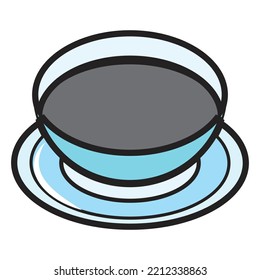 illustrated vector of bowl isolated