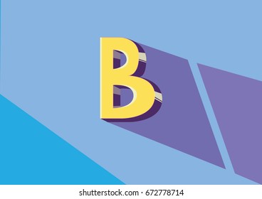 Illustrated Vector colorful letter B with a shadow
