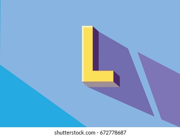 Illustrated Vector Colorful Letter L Shadow Stock Vector (Royalty Free ...