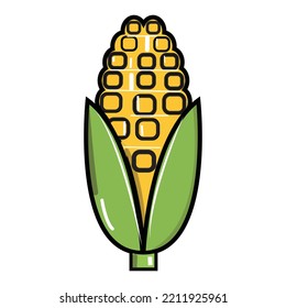 illustrated vector of corn isolated