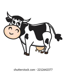 illustrated vector of cow isolated