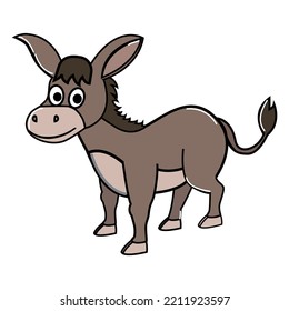 illustrated vector of donkey isolated