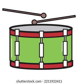 illustrated vector of drum isolated