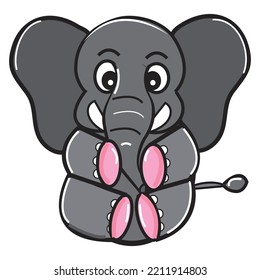 illustrated vector of elephant isolated