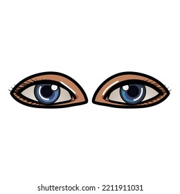 illustrated vector of eyes isolated