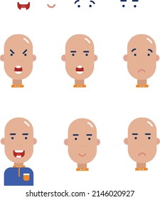 illustrated vector Face Flat Art