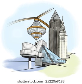 Vector ilustrado de Cleveland, Ohio